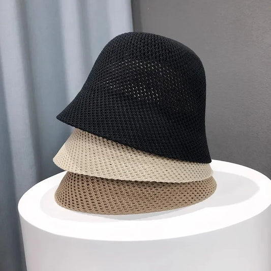 Spring and Summer Hollow Thin Knit Sun Hat