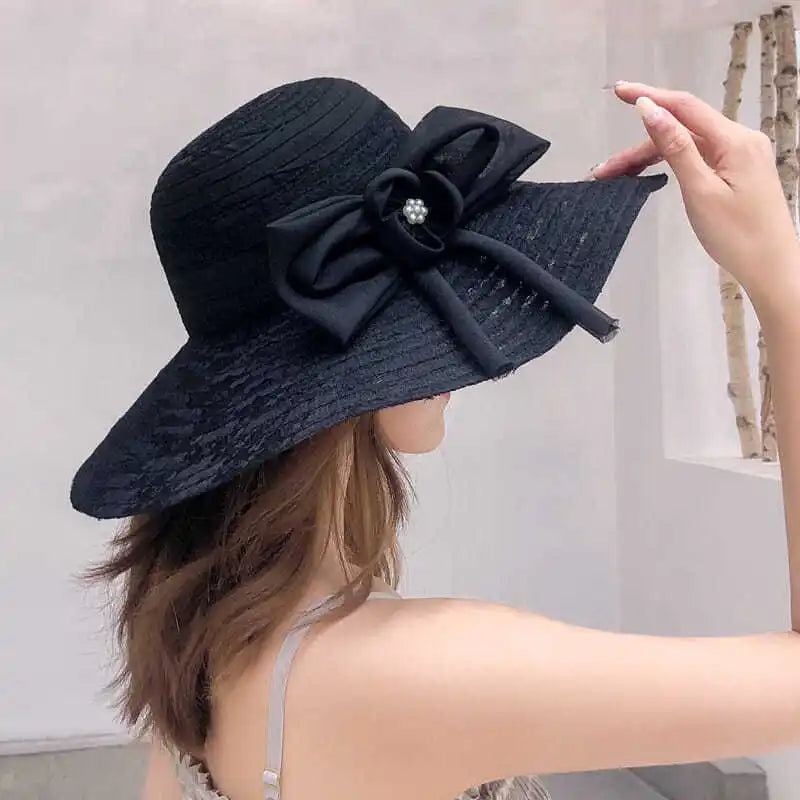 Womens Foldable Large Brim Sun Hat