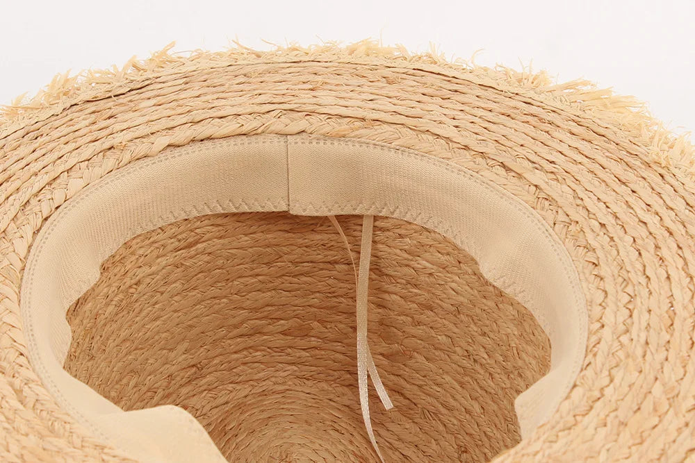 Women's Straw Hats Beach Color Tassel Summer Straw Outdoor Sun Hats for Women Hats Accessories