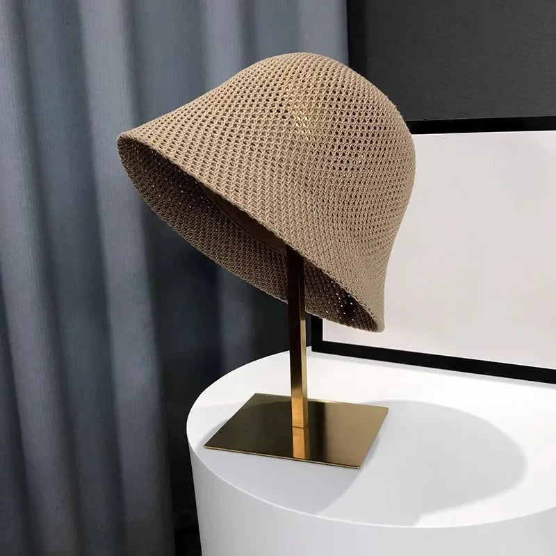Spring and Summer Hollow Thin Knit Sun Hat