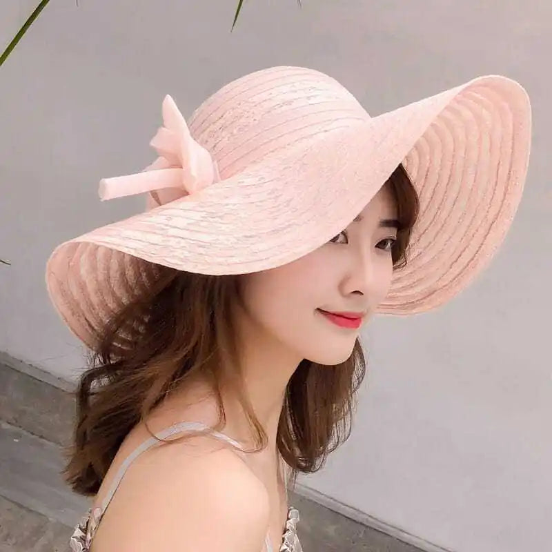 Womens Foldable Large Brim Sun Hat