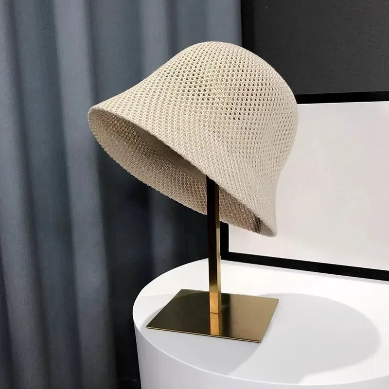 Spring and Summer Hollow Thin Knit Sun Hat