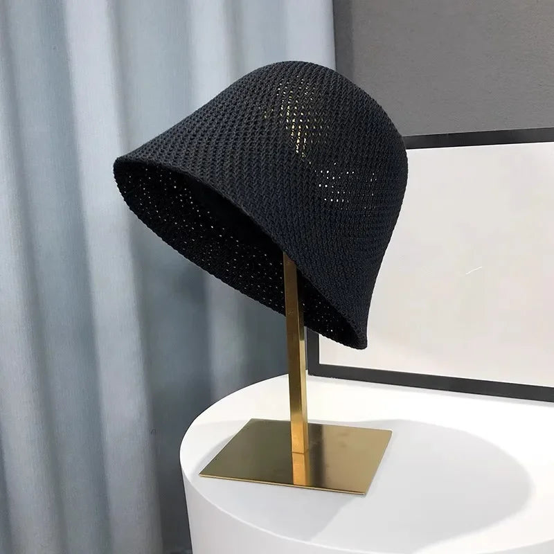 Spring and Summer Hollow Thin Knit Sun Hat