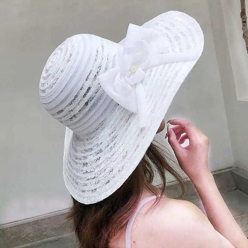 Womens Foldable Large Brim Sun Hat