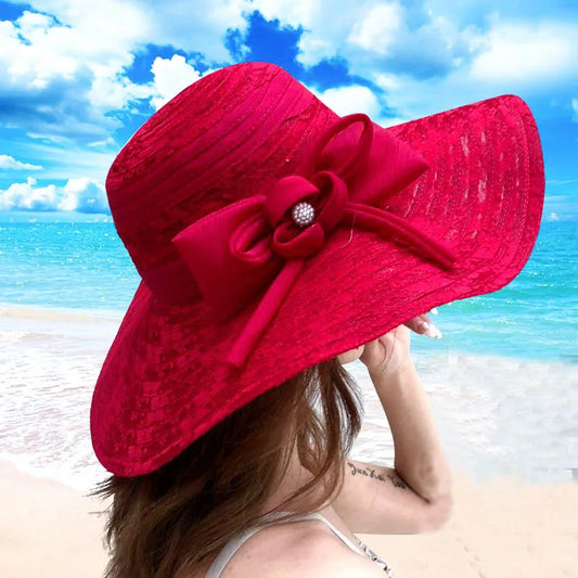 Womens Foldable Large Brim Sun Hat